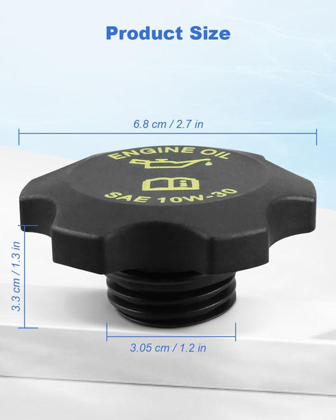 Oil Filler Cap Engine Oil Filler Cap Fit for Jeep Wrangler Grand Cherokee Liberty, Fit for Chrysler/Dodge/Plymouth, Replace 53010654AA 04648831AA...