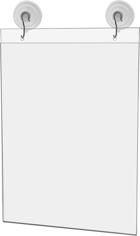 Marketing Holders Window Mount Sign Holder for 8.5" x 11" Advertisements and Hours of Operation in Retail Stores and Offices Double Sided View Cle...