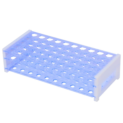 stonylab Test Tube Rack, 3-Tier Detachable Blue Plastic Test Tube Rack Tube Holder Stand Rack for Laboratory Scientific Experiments, 5/8 inch 50-P...