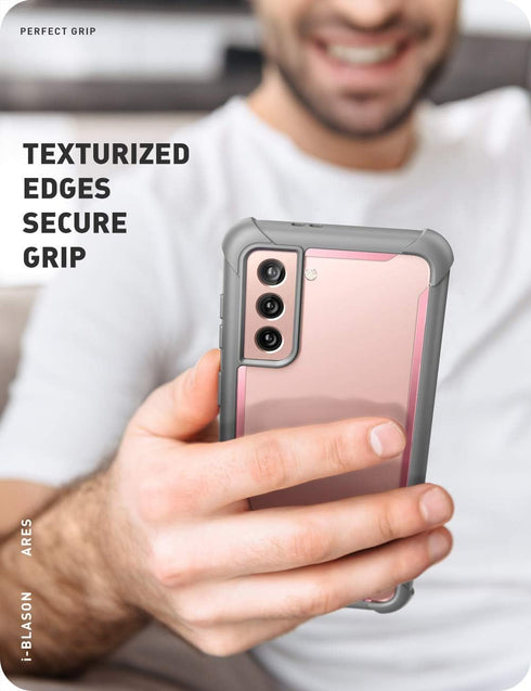 i-Blason Ares Series Case Designed for Galaxy S21 5G (2021 Release), Rugged Clear Bumper Case Without Built-in Screen Protector (Pink)...