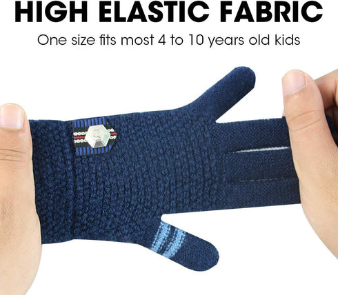 ORVINNER Kids Winter Gloves for Boys Girls, 3 Pairs Children Warm Wool Lined Gloves Toddler Thermal Knitted Mittens...