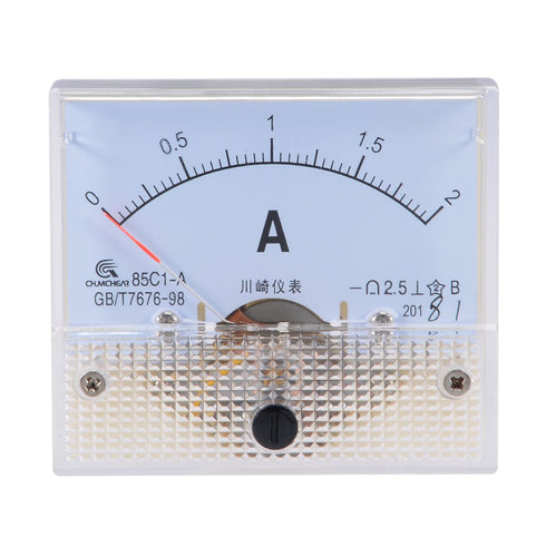 uxcell Analog Current Panel Meter Without Pulse DC 0-2A 85C1 64x60x56mm for Circuit Testing Gauge...