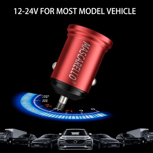 USB C Car Fast Charger Type C USB Fast Charging Charger Cigarette Lighter Adapter for iPhone 14/13/12 (Charger + USB-C & 2TYPE-C, Red)...