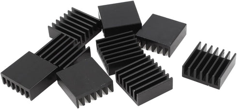 uxcell 10 Pcs Black Aluminum Radiator Heat Sink Heatsink 14mm x 14mm x 6mm...