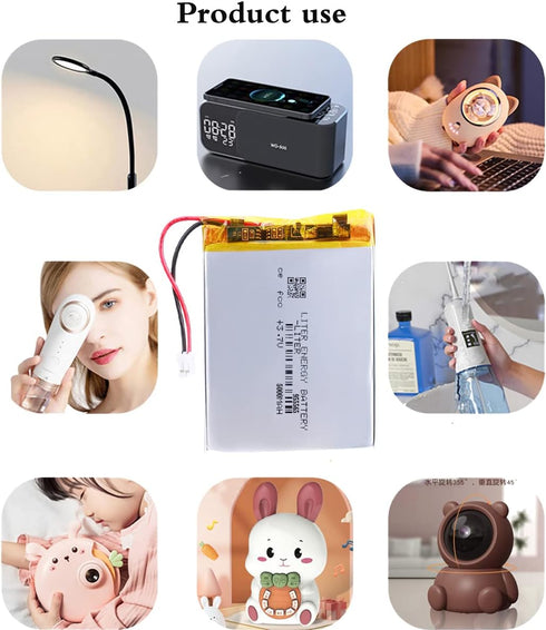 3.7V 955565 5000mAh Lithium Polymer ion Battery Rechargeable Polymer Battery Pack with JST 2.0mm Connector...