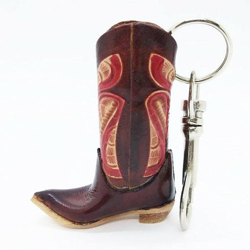 WitnyStore 3" High Cowboy Boot Keyring - Miniature Collectibles - Realistic Hand Made and Painted Leather Key Organizer Keychain Gifts and Souveni...