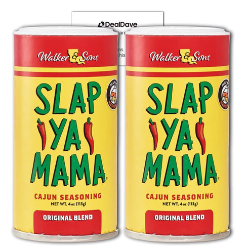 Slap Ya Mama Cajun Seasoning, All Natural Cajun Seasoning from Louisiana, Original Blend, MSG Free and Kosher, 4 Ounce (2-Pack) + Deal Dave Card...