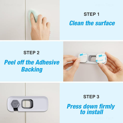 NiHome Child Proof Refrigerator Lock 6-Pack, Baby Safety Locks for Fridges, Cabinets, Drawers, Double Doors and More, French Fridge Door Lock Prot...