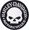 Harley Willie G. Skull 9" Embroidered Patch | Large Halfskull Motorcycle Emblem Black & White...