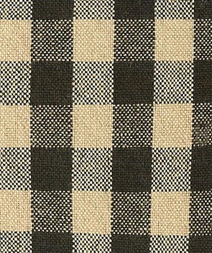 Heritage House Check Scalloped Black and Nutmeg 72" x 15.5" Lined Cotton Valance by Raghu...