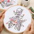 YANGSHINE 2 Sets Human Anatomy Embroidery Kit for Beginners,Flower with Skull Patterns Cross Stitch Kits,Including Embroidery Hoops, Fabric,Color ...