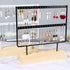 lemonadeus Earrings Organizer Jewelry Display Wood Stand (44 Holes 2 Layers) (White)...