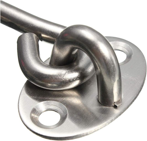 POWERTOOL Cabin Hook, 1pc Heavy Duty Lock Hook and Eye Latch Solid Stainless Steel Thicken Door Lock For Window, Bathroom(6inch)...