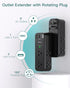 Surge Protector Outlet Extender - with Rotating Plug, 6 AC Multi Plug Outlet with 3 USB Ports, 1800J Wall Charger, 3-Sided Power Strip with Spaced...