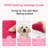 Dog bath brush DSOE dog shmpoo brush massage brush of dog cleaning and beauty set 2 pcs (Tapered brush head, Blue+Yellow)...
