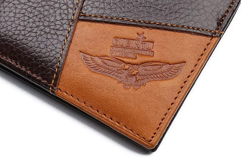 Genuine Leather Eagle Wallet for Men - Bifold Wallet with Extra Capacity Attached Flip Pocket...