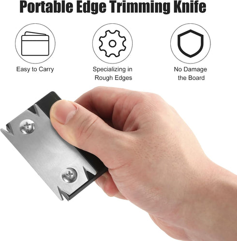 Woodworking Edge Trimmer, Portable Manual Edge Banding Cutter with 1 Carbon Steel Blade Replacement Anti-Slip Hand Planer for Wood PVC ABS Melamin...