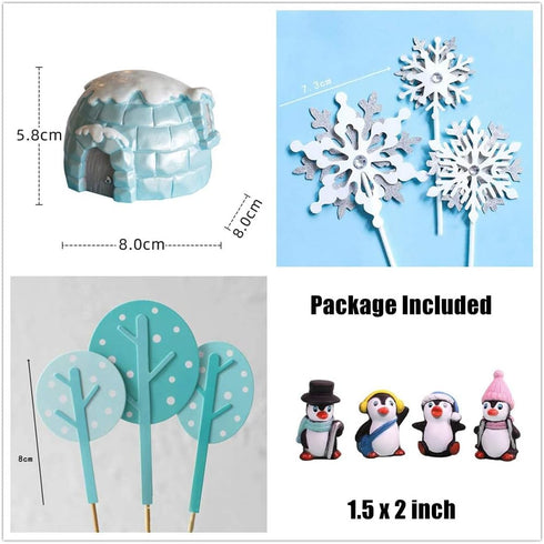 JeVenis Winter Penguin Cake Decoration for Onederland Party - Snowflake Supplies...