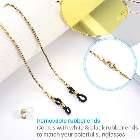 Kalevel Eyeglass Chain Stainless Steel Sunglass Strap Eyeglass Strap Holder...