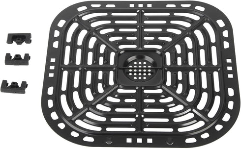 Air Fryer Grill Plate Fryer Replacement Grill Pan, Sturdy 304 Stainless Steel Grill Pan Tray Replacement Parts with Rubber Feet, Nonstick Grill Bo...