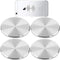 SALEX Phone Metal Plates 4 Pack for Magnetic Car Mount. Kit of 4 Clear Silver Round 3M Adhesive Discs Without Holes for Case Back. Strong Circular...