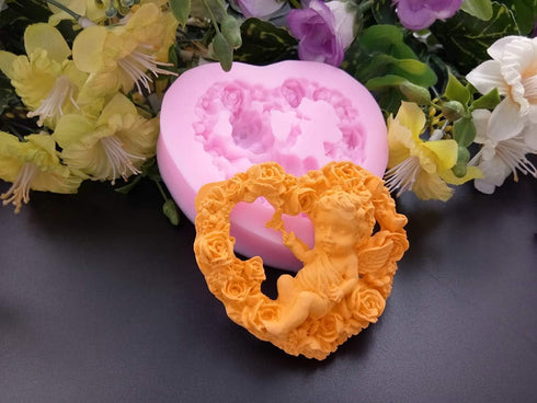 Heart Shaped Cupid Silicone Mold?loving heart Silicone Jelly Sugar Chocolate Fondant Molds for Sugarcraft Candy Cake Decoration Cupcake Topper Ice...