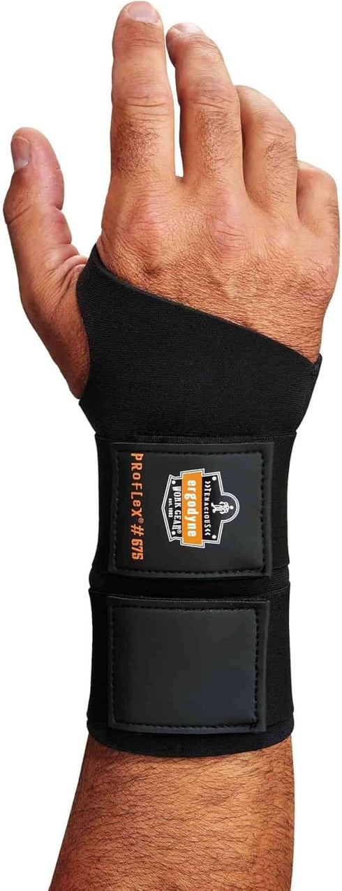 Ergodyne - 16622 ProFlex 675 Ambidextrous Double-Strap Wrist Support, Black, Small...