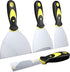 Putty Knife Scrapers, Spackle Knife, Metal Scraper Tool for Drywall Finishing, Plaster Scraping, Decals, and Wallpaper (4 Pack, 5”, 4”, 3”, 1.5” W...