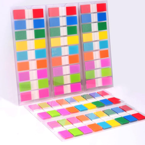 Sticky Tabs,moinkerin 900 Pieces Transparent Sticky Notes Book Tabs PET Multicolor for Bookmarks,Studying,Office,School Planner Memo...