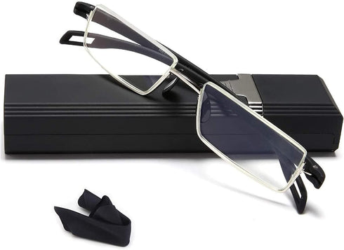 EYEURL Half Frame Reading Glasses Men and Women - Blue Light Blocking 1 Pair Computer Readers (Black, 2.5)...