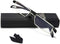 EYEURL Half Frame Reading Glasses Men and Women - Blue Light Blocking 1 Pair Computer Readers (Black, 2.5)...