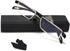 EYEURL Half Frame Reading Glasses Men and Women - Blue Light Blocking 1 Pair Computer Readers (Black, 2.5)...