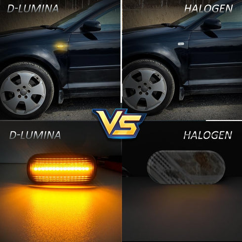 D-Lumina LED Side Marker Turn Signal Lights Assembly Smoked Lens Sequential Blink Amber for Au-di A4 S4 B6 B7 A6 S6 C5 A8 TT Front Fender Dynamic ...