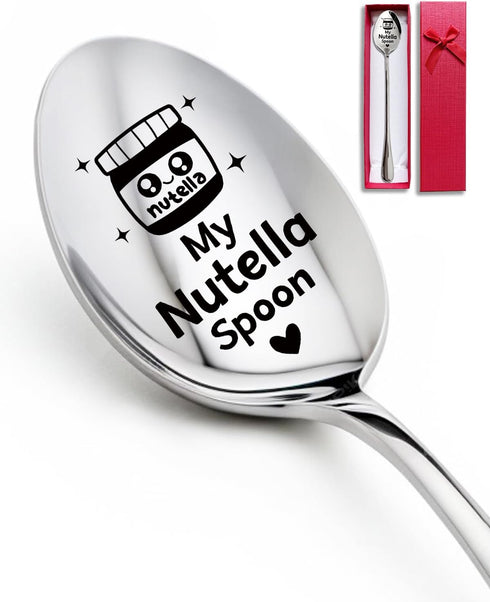 My Nutella Spoon - Funny Engraved Stainless Steel Nutella Spoons Dessert Spoon, Ice Cream Spoon Nutella Spoon Gifts for Women, Men, Nutella Lovers...