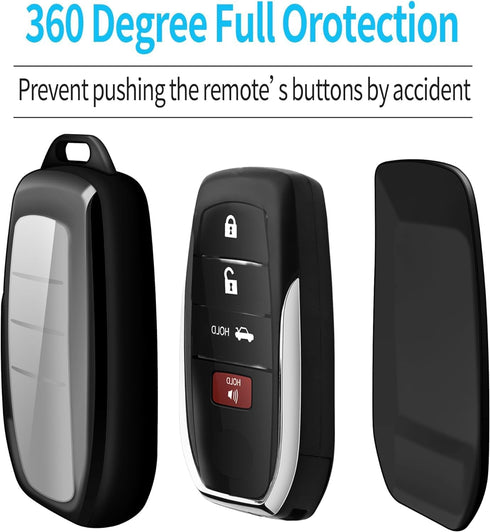 Compatible with Toyota Key Fob Cover with keychain,Key Shell Case for 2025 Camry,2021-2025 Venza,RAV4 Prime,Sienna, 2019-2025 Land Cruiser,Fortune...
