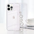 Bonitec Compatible with iPhone 12 Pro Max Case Clear Bracelet 3D Glitter Sparkle Bling Strap Luxury Shiny Crystal Rhinestone Diamond Silver Chain ...