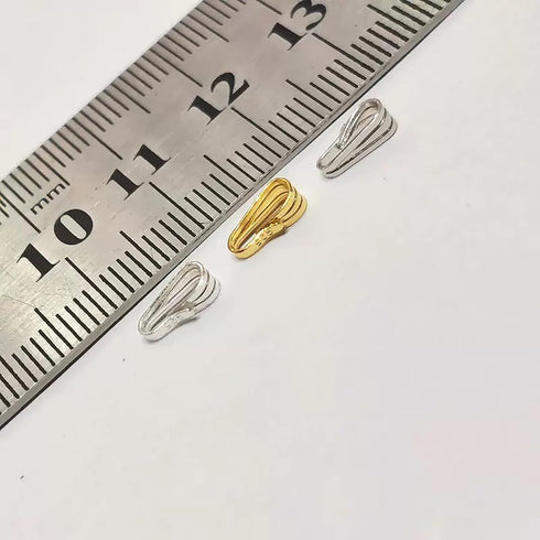 10pcs Solid Sterling Silver Snap-on Bail Pendant Connector Finding for Jewelry Charm Necklace Component Making Supply...
