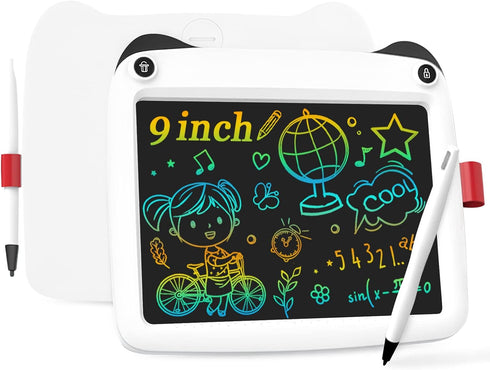 Kids Toys LCD Writing Tablet?9 Inch Colorful Screen Doodle Board?Erasable and Portable Drawing Pad for Birthday Christmas ?White?...