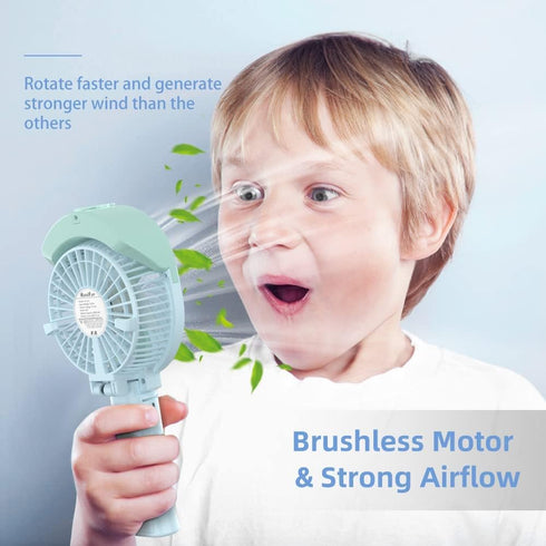 HandFan Personal Misting Fan, 55ml Large Water Tank, Poratable Handheld Rechargeable Mister Fan, Battery Operated Mist Fan, 180°Foldable, 3 Speeds...
