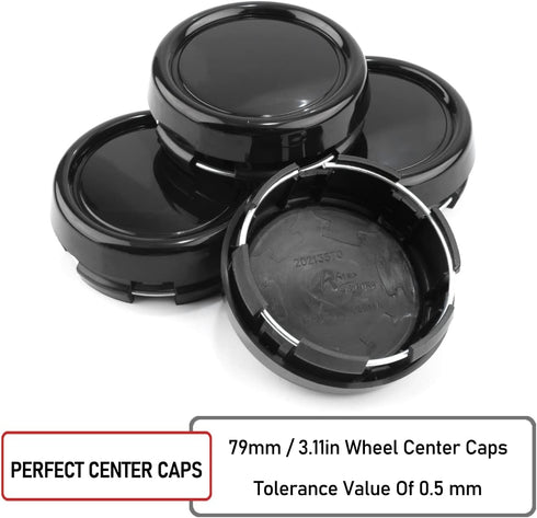 RTRHINOTUNING 4pcs 79mm Wheel Center Caps for ADVAN Racing RZ-DF GT Ronal Penta Style Wheel, OD: 79mm / 3.11in ID: 71.6mm / 2.82in Hub Caps Black ...