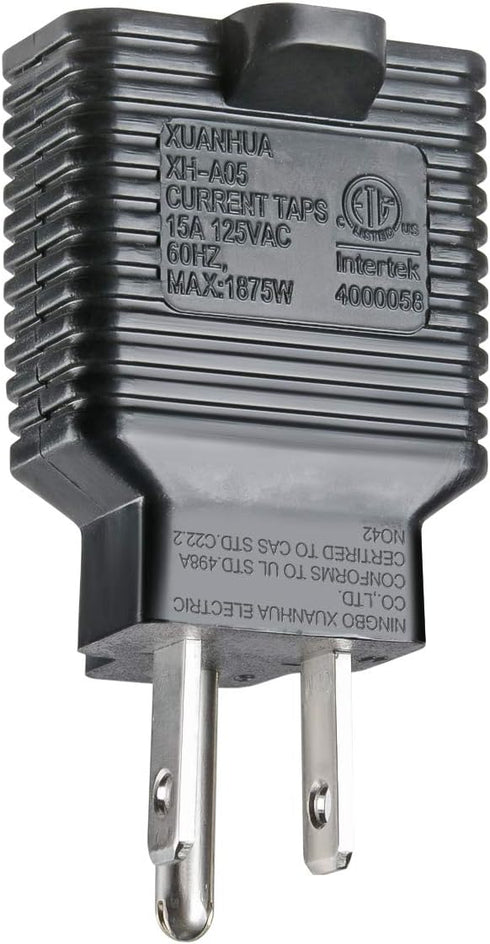 NEMA 5-15P to 5-15/20R Adapter,15 Amp Household Plug to 20 Amp T-Blade Female Adapter,15 Amp Male to 20 Amp Female Plug Outlet 3 Prong Household T...