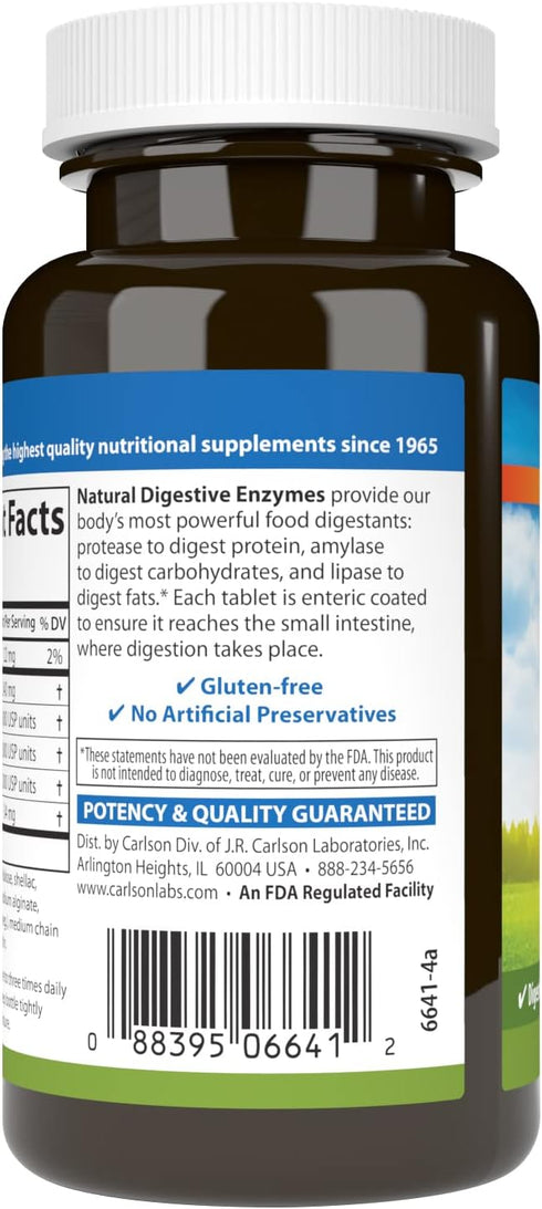 Carlson - Natural Digestive Enzymes, Digestive Aid #34 with Protease, Amylase & Lipase, Digestive Support, Nutrient Absorption & Optimal Wellness,...