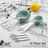 COOK WITH COLOR Measuring Cups Set and Measuring Spoon Set, Stainless Steel Handles, Nesting Kitchen Measuring Set, Liquid Measuring Cup Set, 12 P...