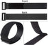 25pcs Black Reusable Fastening Cable Straps, Hook and Loop Cable Tie Down Straps 1" x 18"...