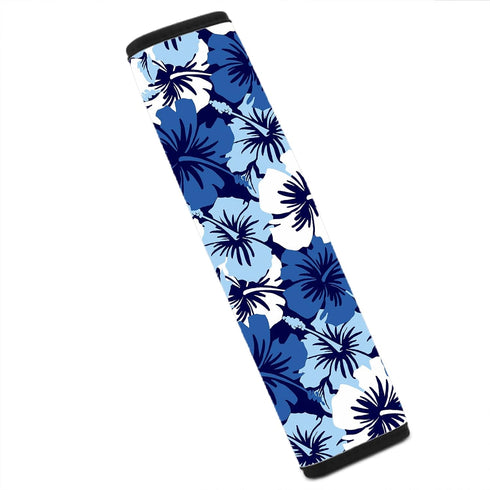 Blue Hawaiian Flowers Car Seat Belt Pillows for Adults, Florals Universal Carseat Covers Strap Pad Head Neck Support for Women Girls Ladies Backpa...