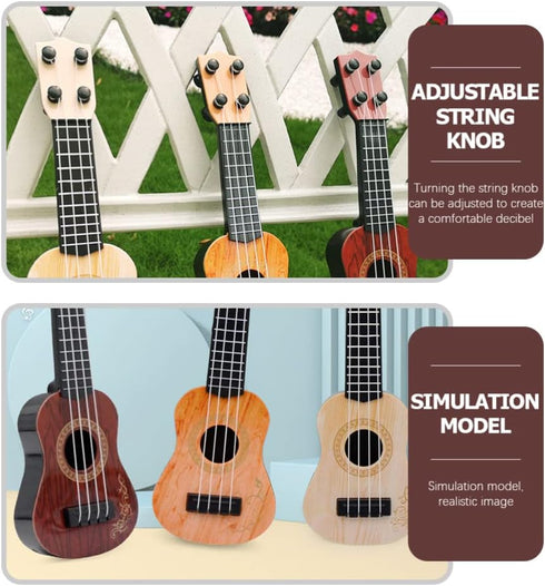 Kisangel 1pc Wooden Kids Ukulele Toy Toddler Guitar Classical Instrument Ukulele Musical Toy for Preschool Children (Beige)...