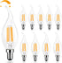 LED Chandelier Light Bulbs, E12 Candelabra Bulb 60 Watt Equivalent, 2700k Warm White 600LM E12 LED Bulb Dimmable, Vintage LED Filament C35T/CA10 C...