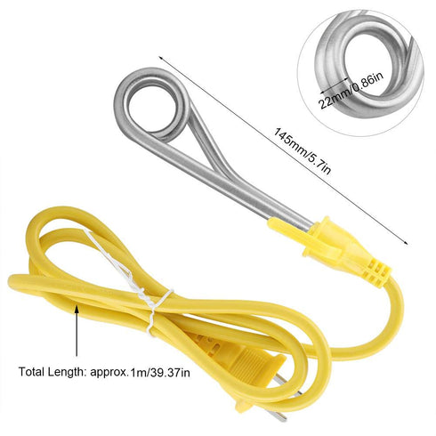 Immersion Heater, Immersion Water Heater, Portable Water Heater, Heater Element 220V 600W Portable Reheater Travel Kit Great for Heating Boiling C...