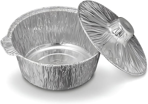 Bluesky Premium Disposable Aluminum Pots with Lid-(Pack of 3) -Ideal for Cooking & Storage, Extra Small, Silver...