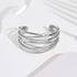 WOWORAMA Chunky Cuff Bracelets for Women Multi-layer Cross Wire Open Bangle Bracelet Adjustable Chunky Wide Open Wrist Arm Cuffs Wrap Bracelet Gol...